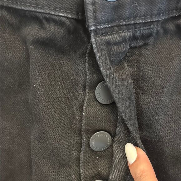 Women's Black Wide-Leg Jeans Mid RISE BLACK SIZE 17 R - Picture 5 of 6